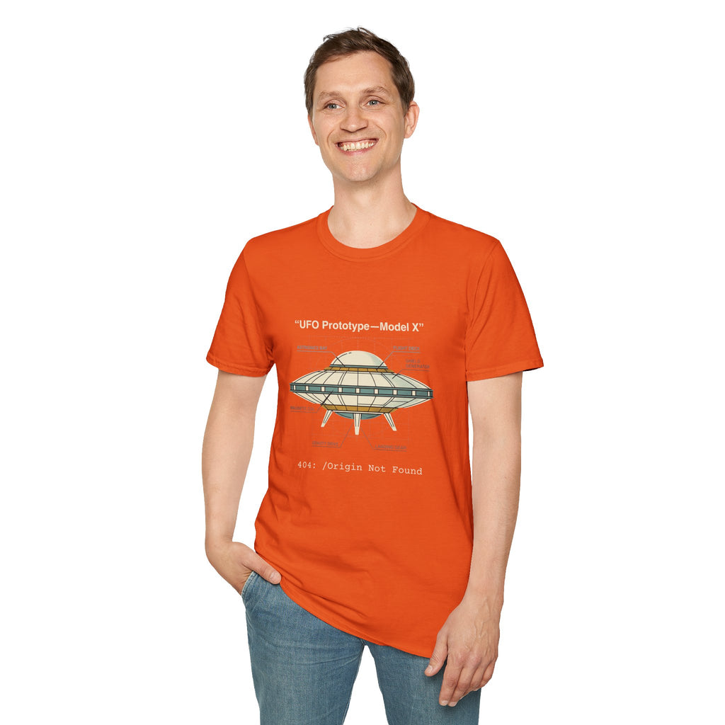 UFO Diagram Technical T-Shirt — Retro Schematic Alien Spaceship Tee