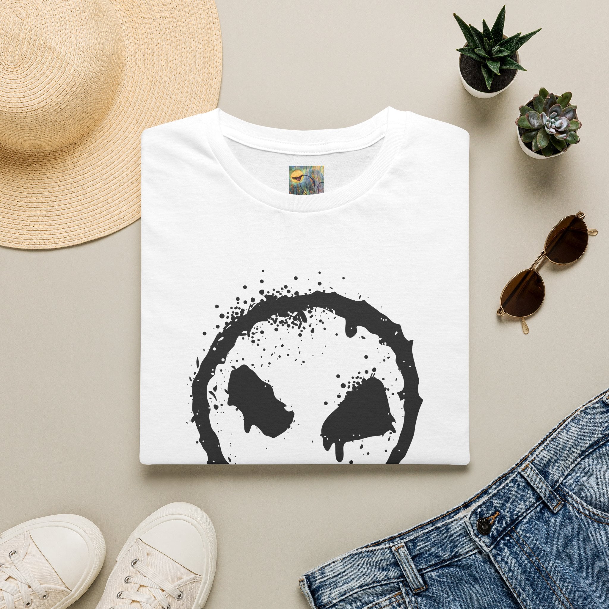 Alien Drip T‑Shirt — Grunge Splatter Alien Face Tee