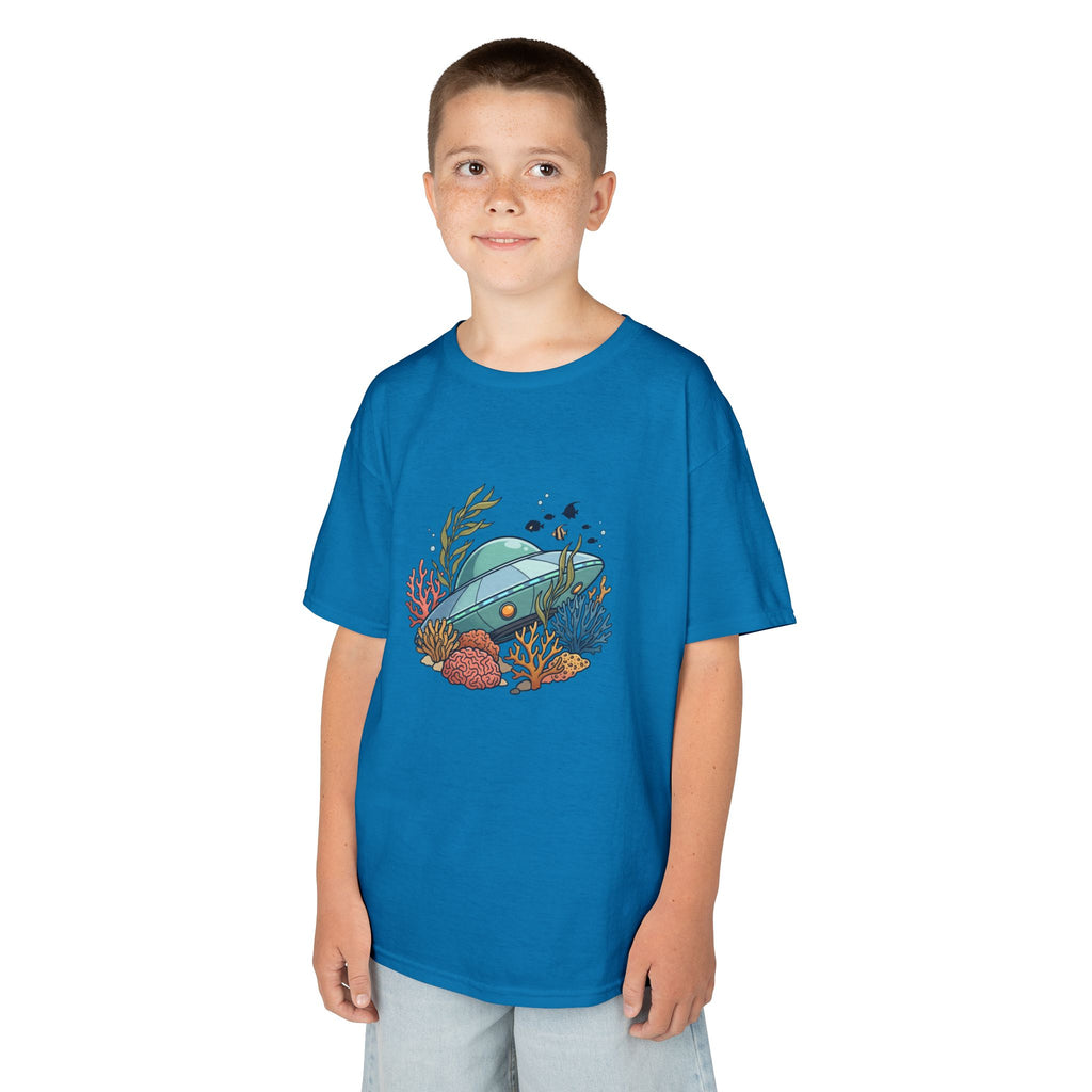 Kids UFO Ocean Tee — Cute Underwater Spaceship Kids T-Shirt