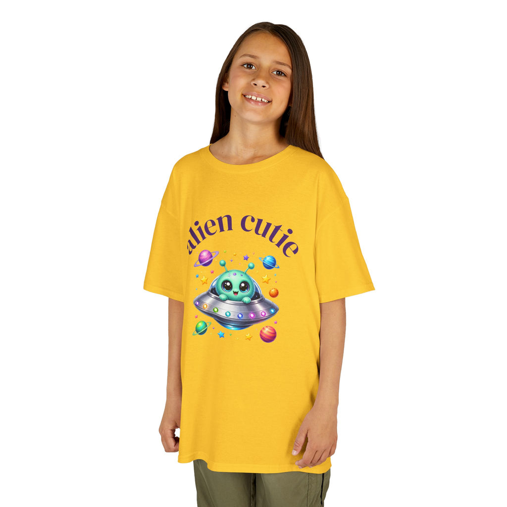 Kids Tee — "Alien Cutie" Cute Alien UFO Graphic Shirt for Children