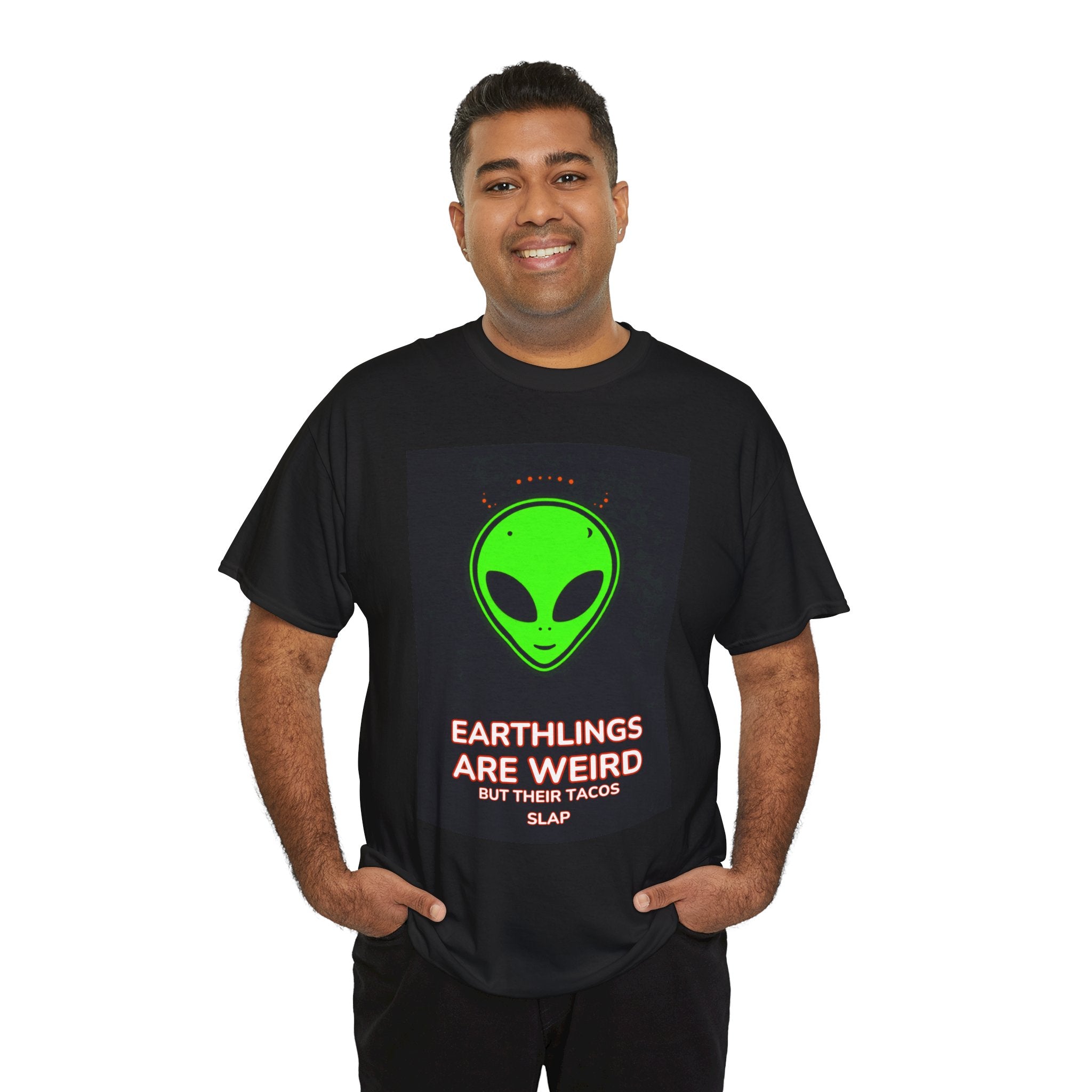 Alien tacos tee size chart