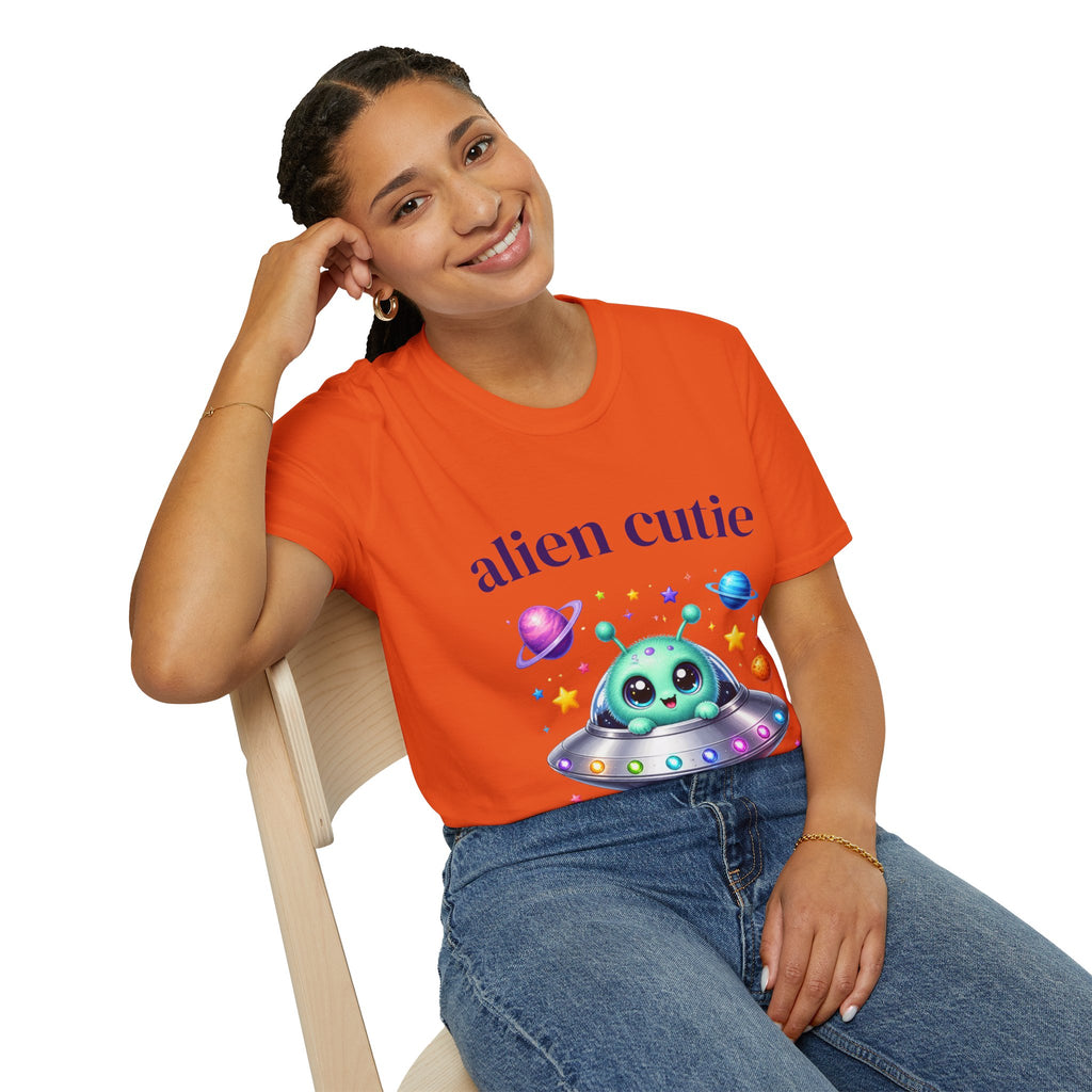 Alien Cutie T-Shirt — Cute Cartoon UFO & Planets Graphic Tee
