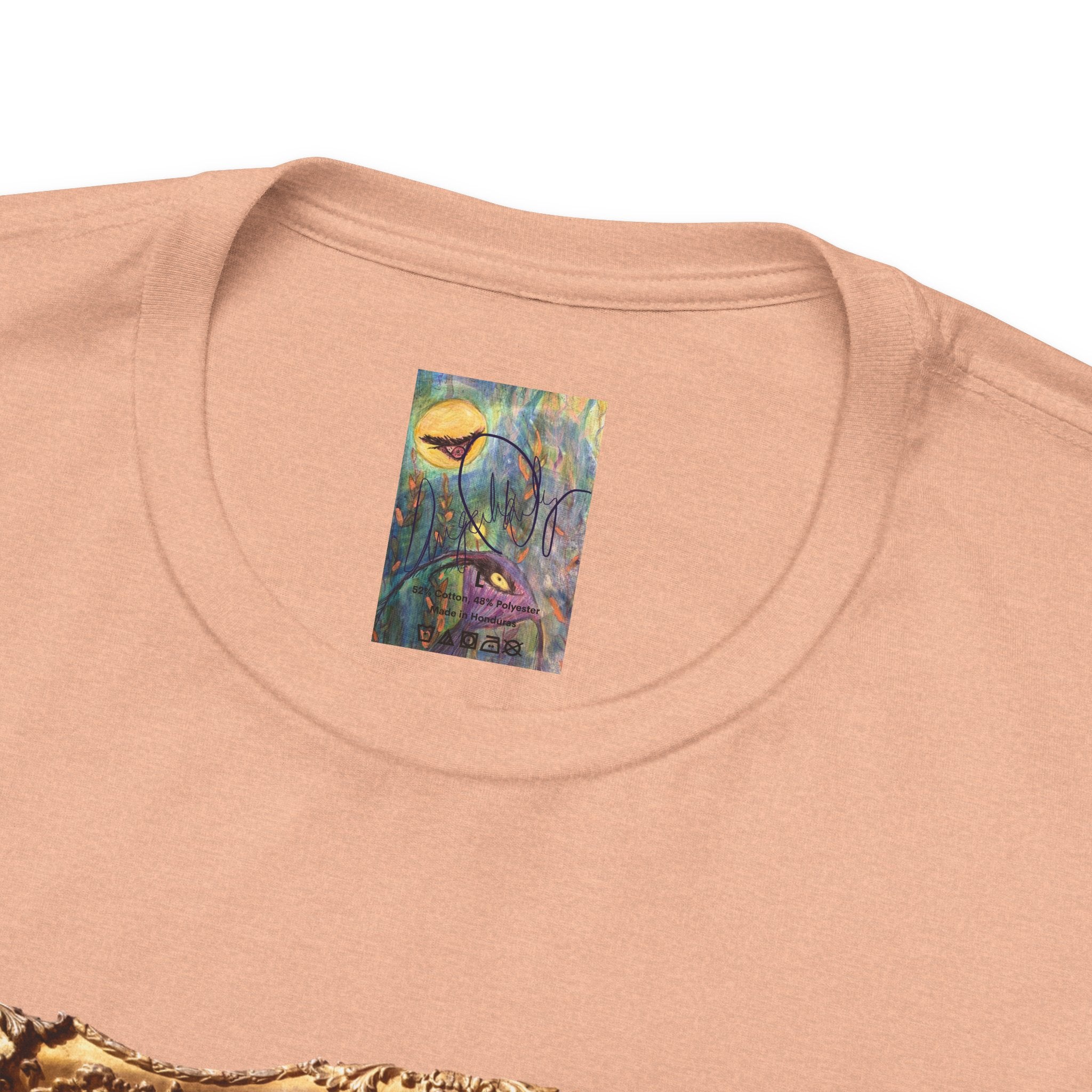 Vintage Grey alien Baroque Painting T-Shirt — Framed Alien Rococco Art Tee