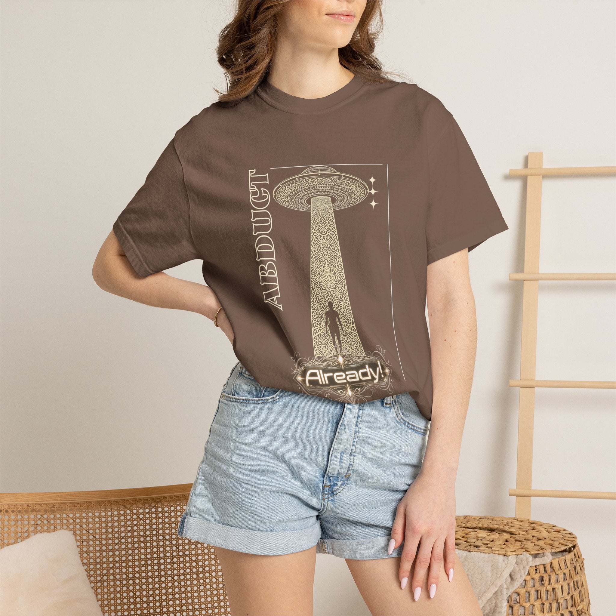 Abduct Already! Alien UFO Graphic T-Shirt