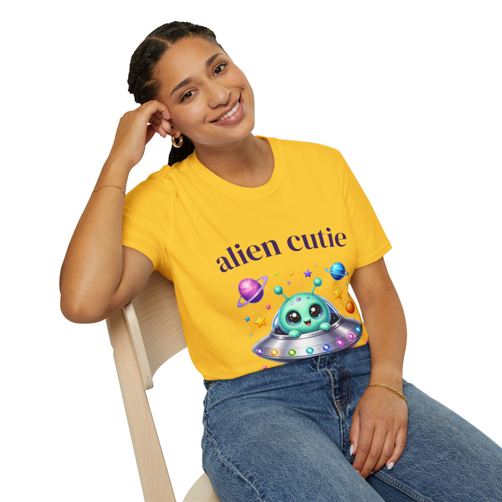 Alien Cutie T-Shirt — Cute Cartoon UFO & Planets Graphic Tee