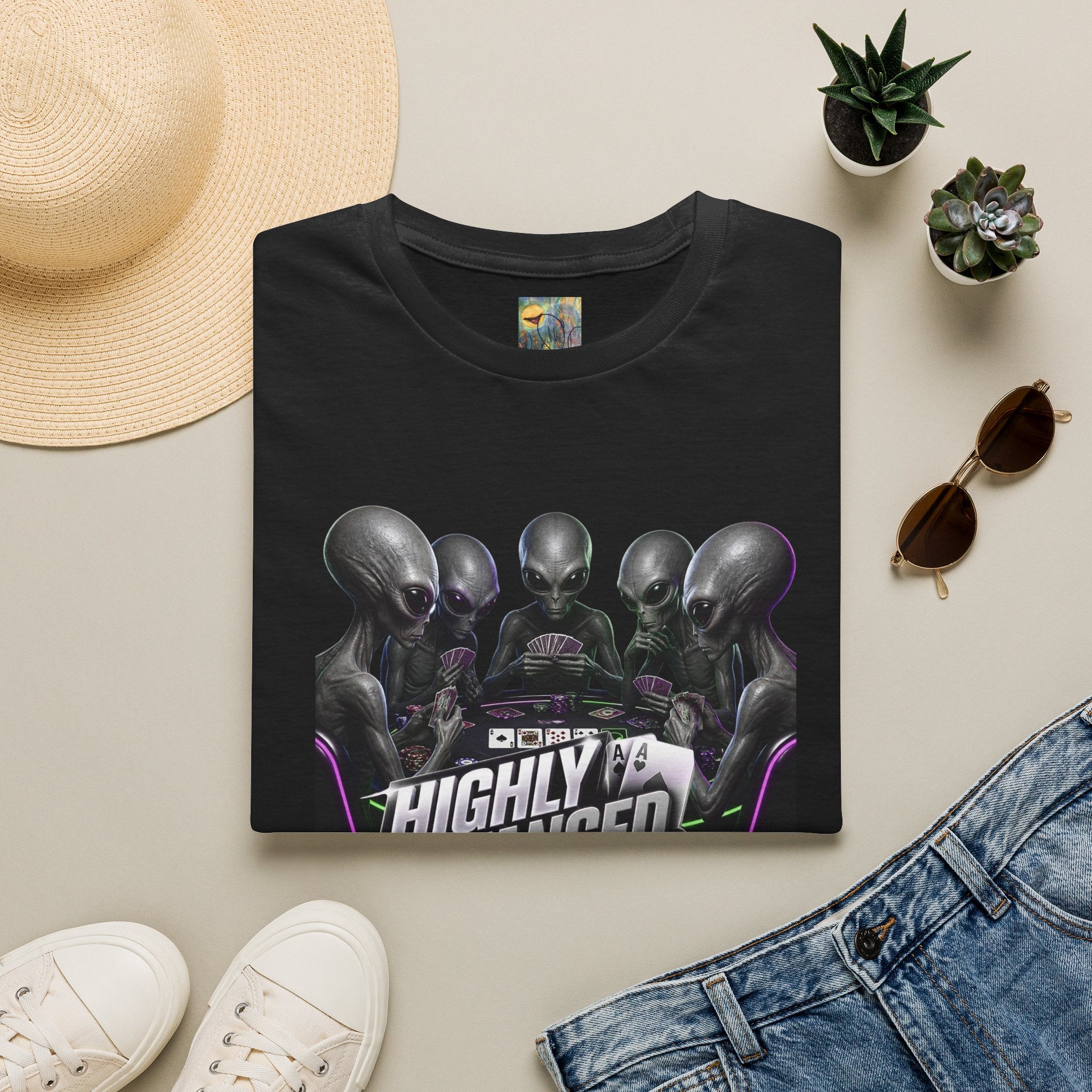 Alien Poker 'Highly Advanced Mildly Addicted' T‑Shirt