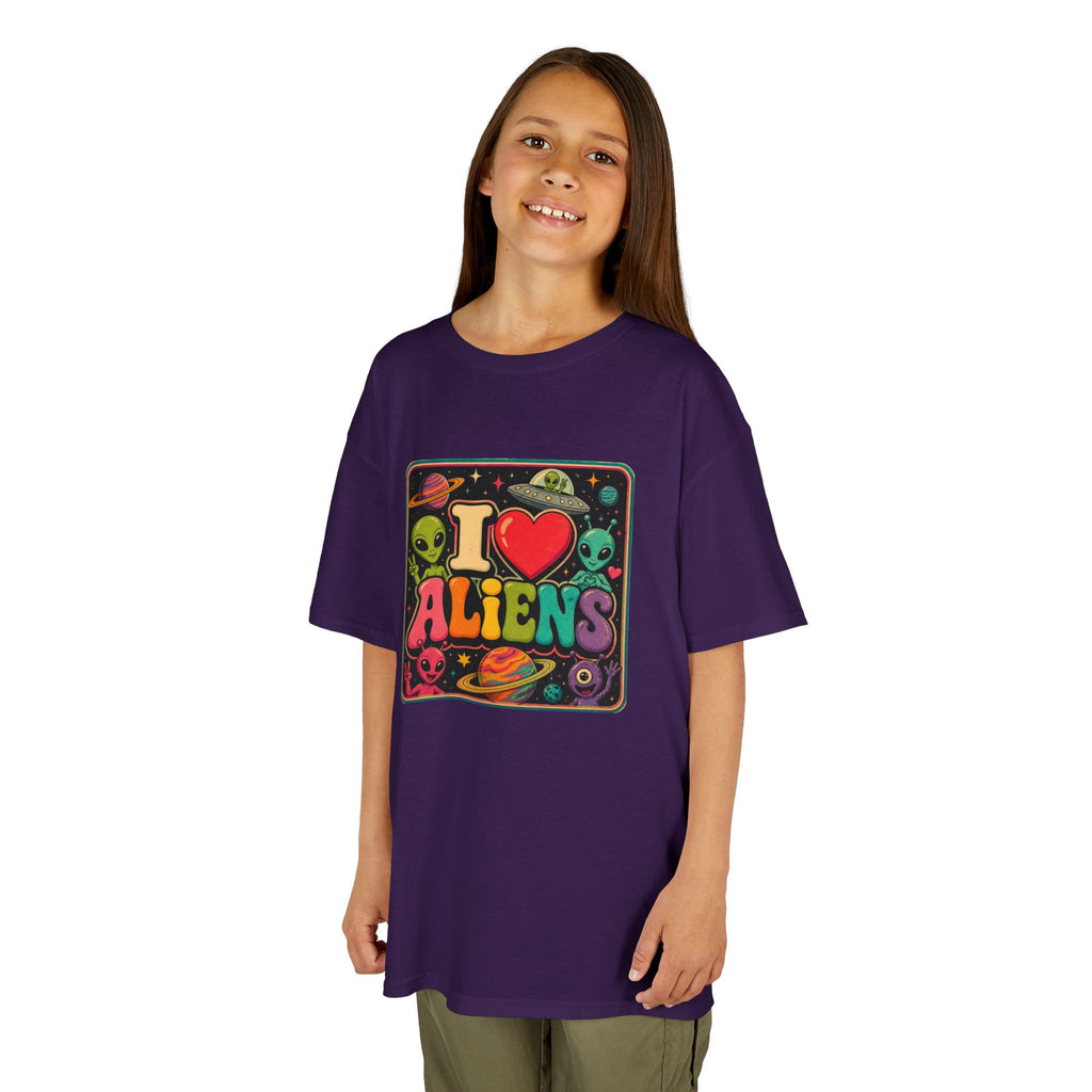 Kids "I  Aliens" Tee — Cute Neon Alien Graphic Shirt for Kids