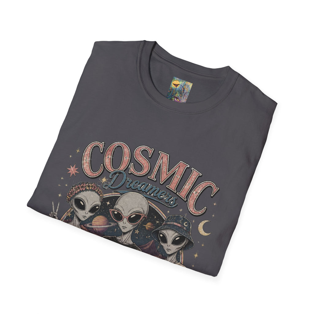 Cosmic Dreamers T‑Shirt — Retro Alien Graphic Tee (Not of This World)