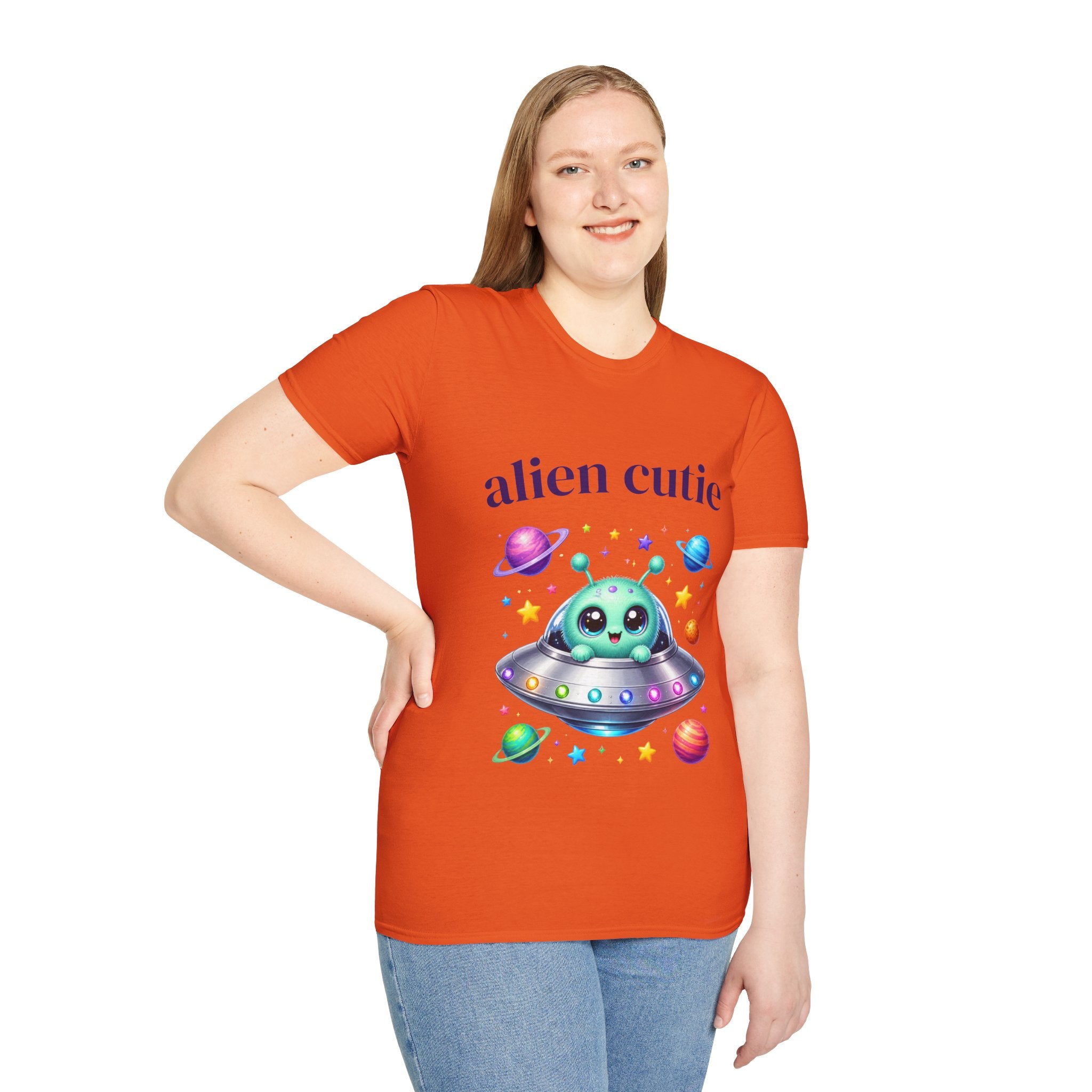 Alien Cutie T-Shirt — Cute Cartoon UFO & Planets Graphic Tee