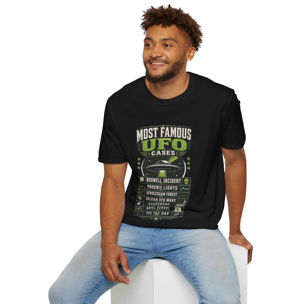 Most Famous UFO Cases T-Shirt — Roswell & Top Alien Encounters Tee
