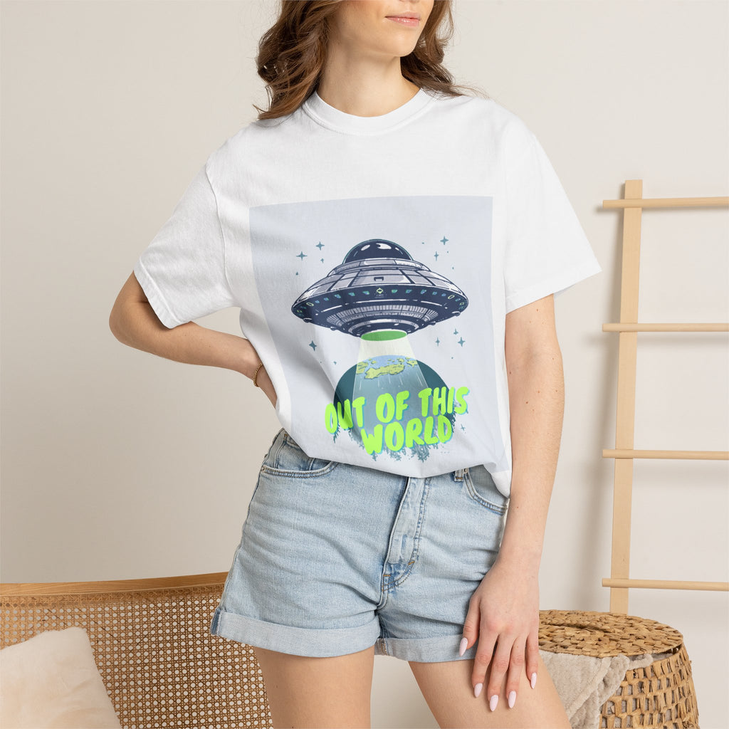 UFO Graphic T-Shirt — "Out of This World" Alien Spaceship Tee