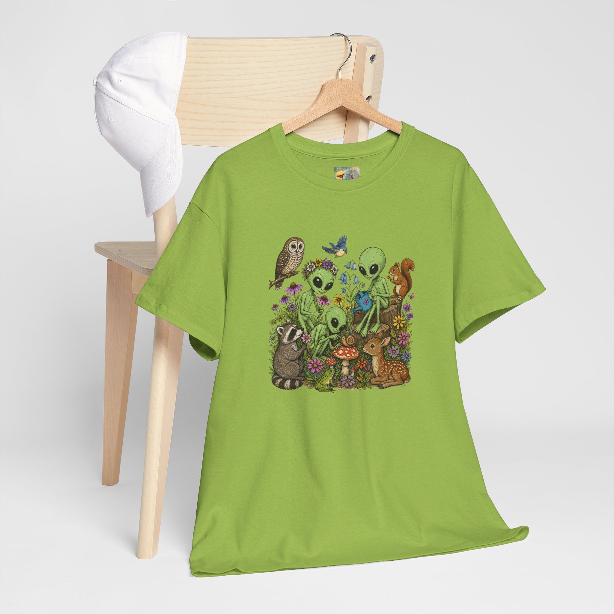 Alien Forest Friends T‑Shirt — Cute Alien & Woodland Animals Graphic Tee