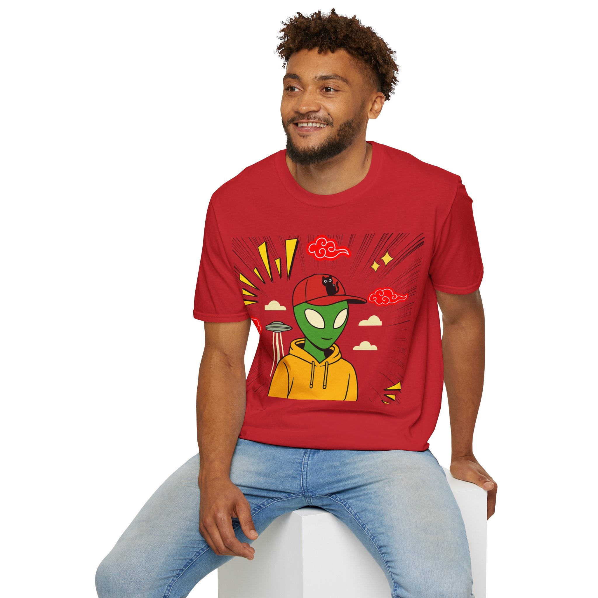 Alien Graphic T-Shirt — Streetwear Anime  Alien in Hoodie & Cap Design
