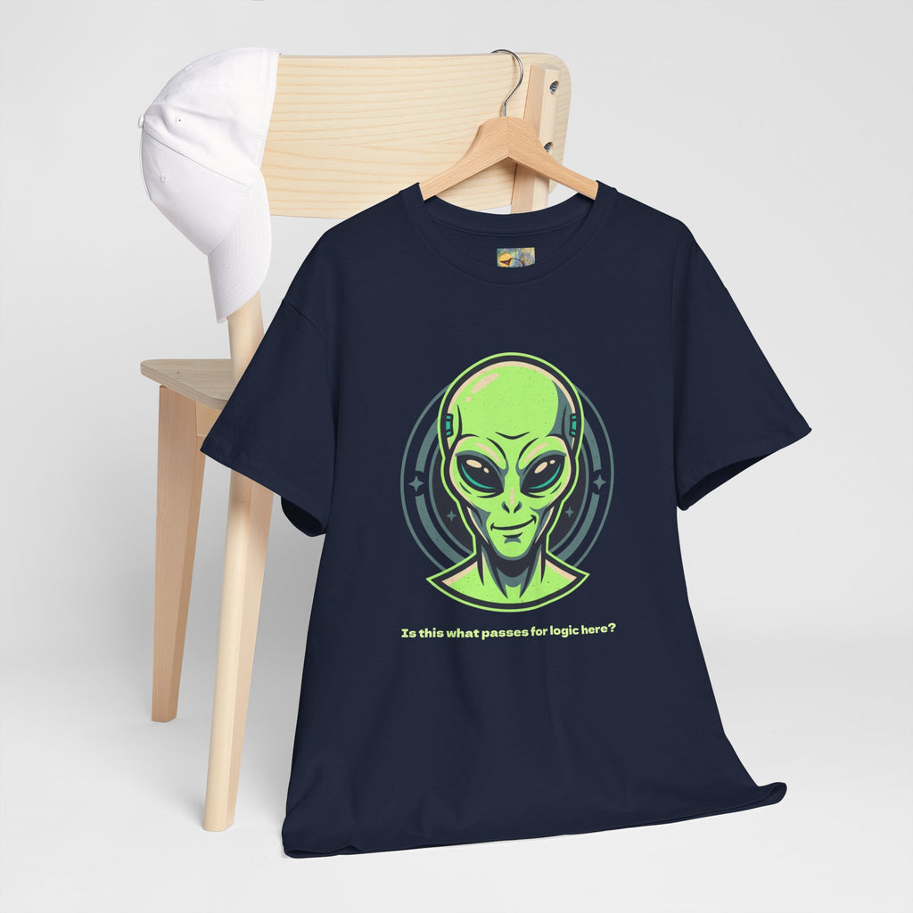 Alien Head T-Shirt — "So this is what passes for logic here?" Sci‑Fi Graphic Tee