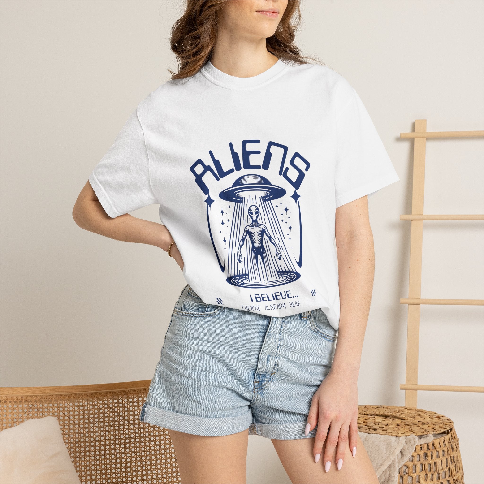 Aliens I Believe They are Already Here Graphic T-Shirt — UFO Abduction Retro Tee