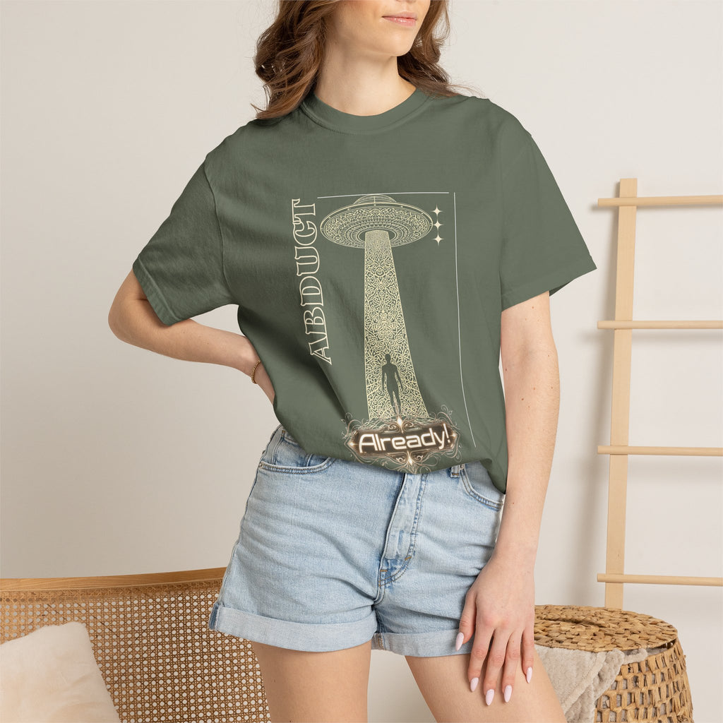 Abduct Already! Alien UFO Graphic T-Shirt