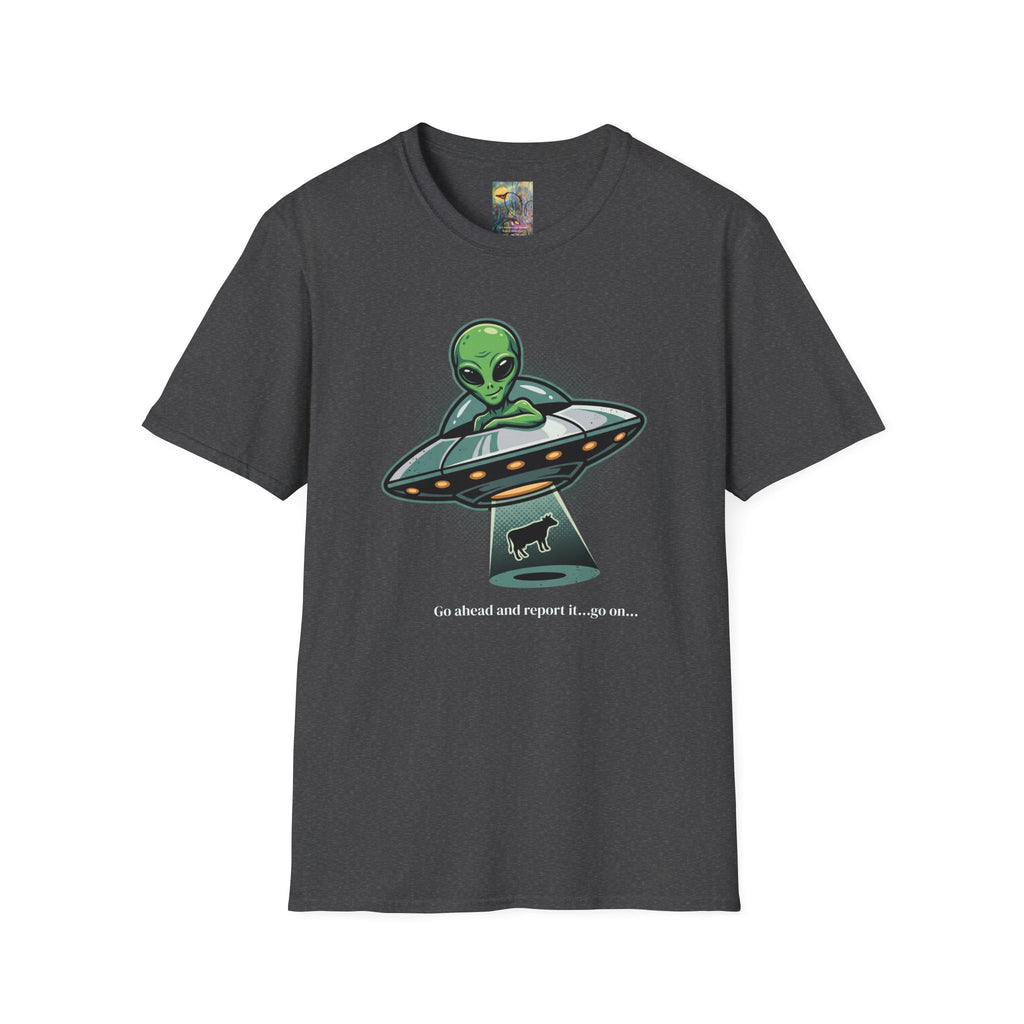 Alien UFO T-Shirt — Cute Green Alien Abduction Graphic Tee