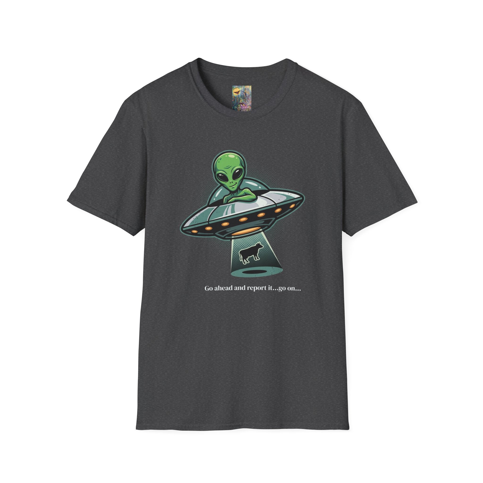 Alien UFO T-Shirt — Cute Green Alien Abduction Graphic Tee