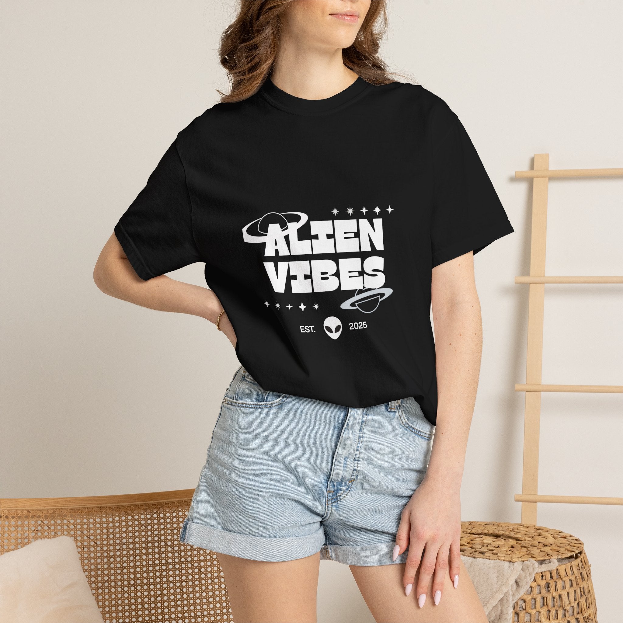 Alien Vibes T-Shirt — Retro Space Graphic Tee