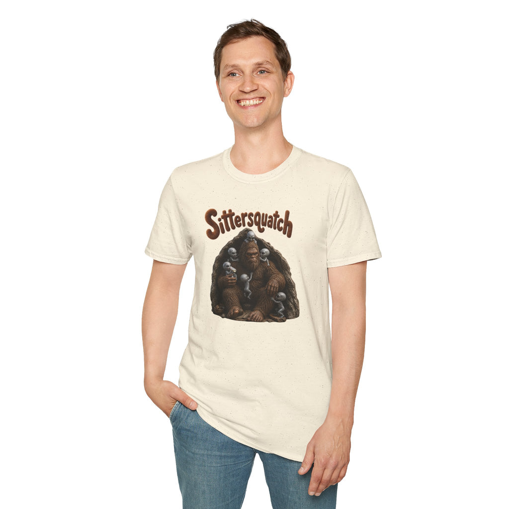 Sittersquatch T-Shirt — Retro Bigfoot Mom & Baby Graphic Tee