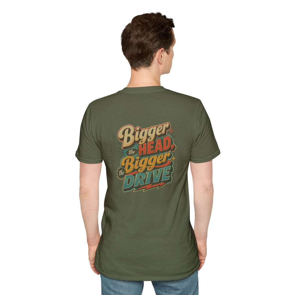 Alien Golfer T‑Shirt : The Bigger the Head, The Bigger the Drive"— Vintage Space Golf Graphic Tee