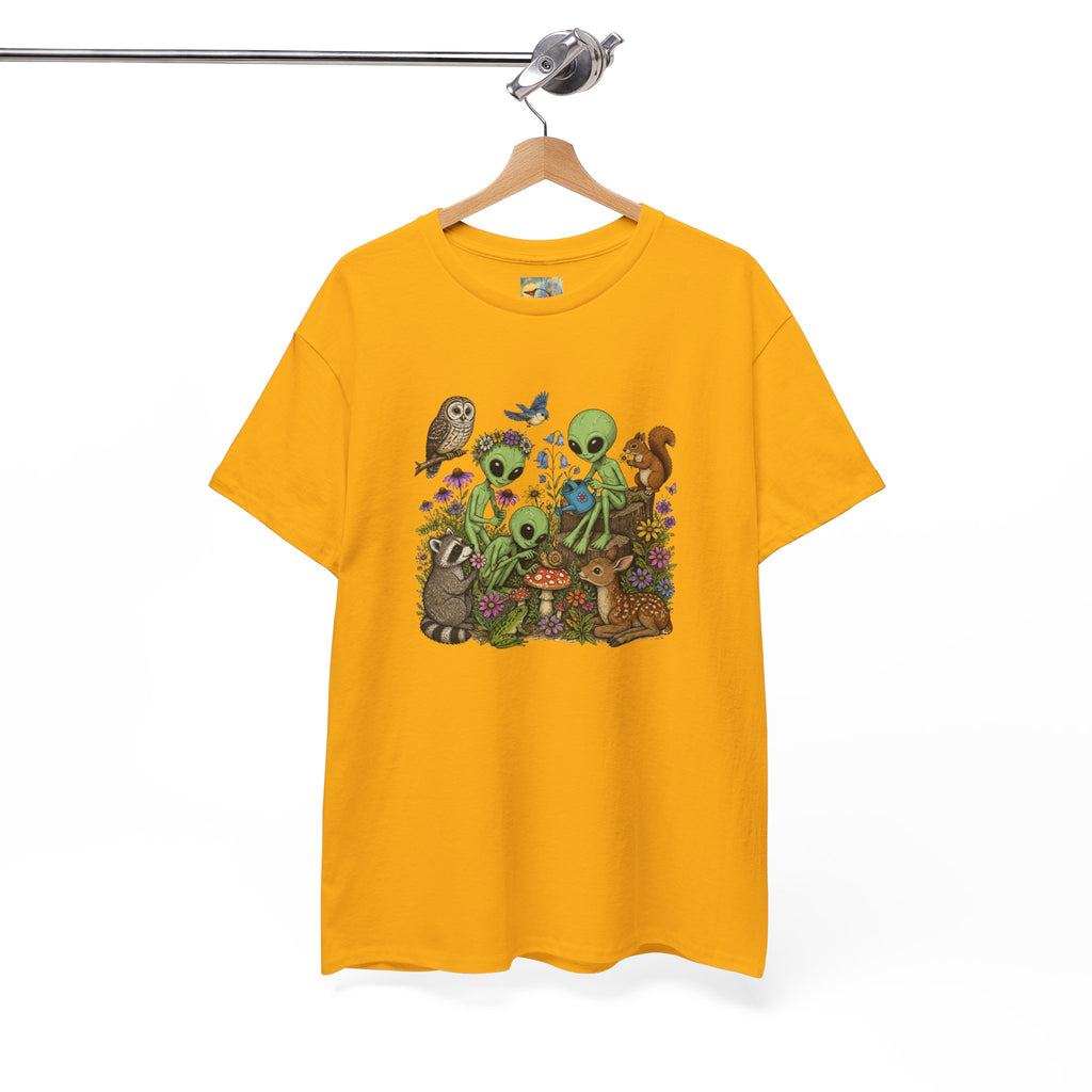 Alien Forest Friends T‑Shirt — Cute Alien & Woodland Animals Graphic Tee
