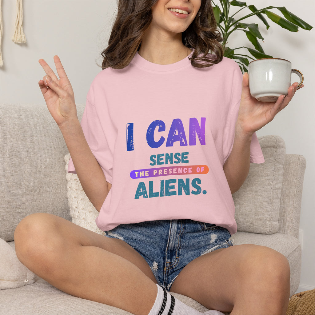 I Can Sense The Presence of Aliens T-Shirt — Funny UFO Alien Graphic Tee