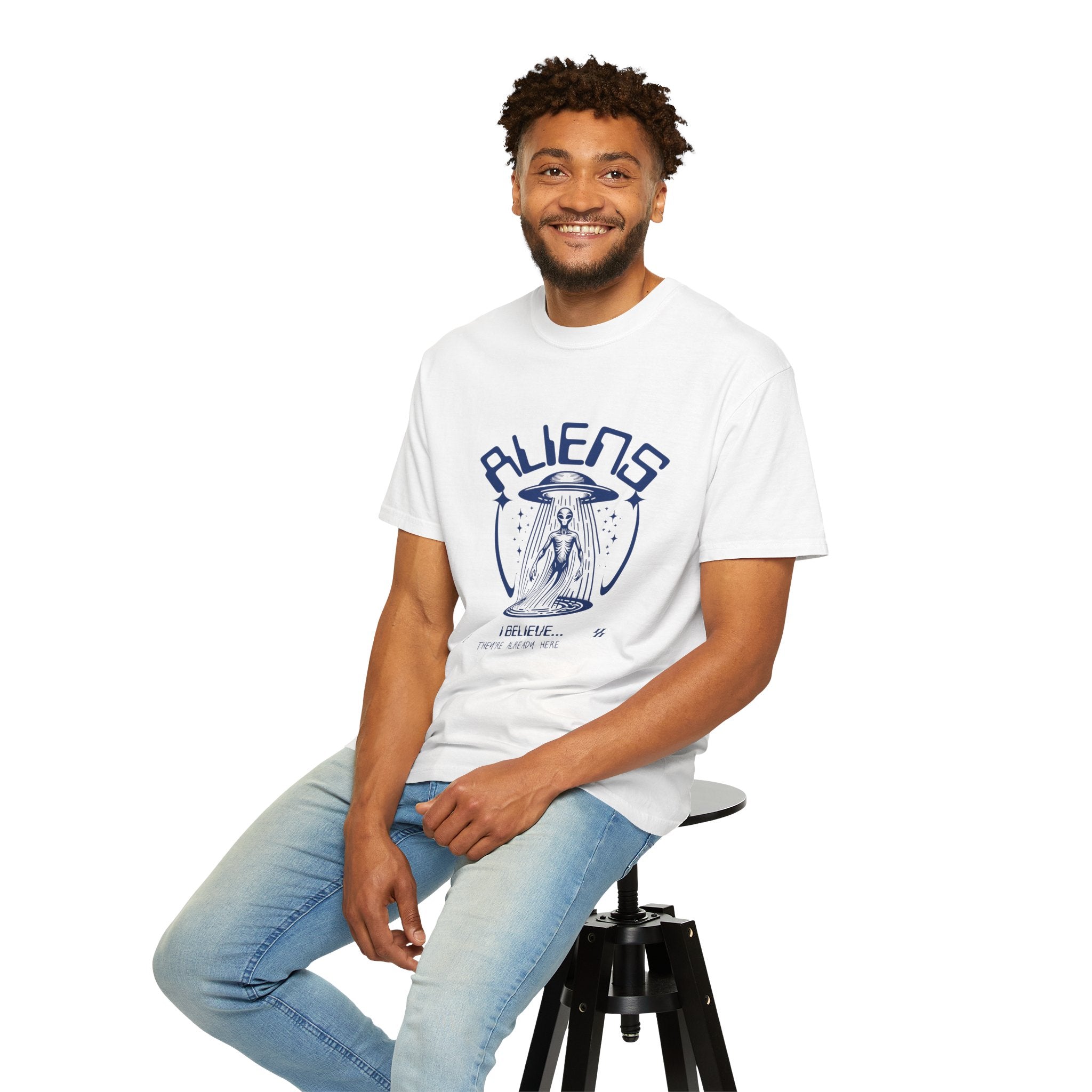 Aliens I Believe They are Already Here Graphic T-Shirt — UFO Abduction Retro Tee
