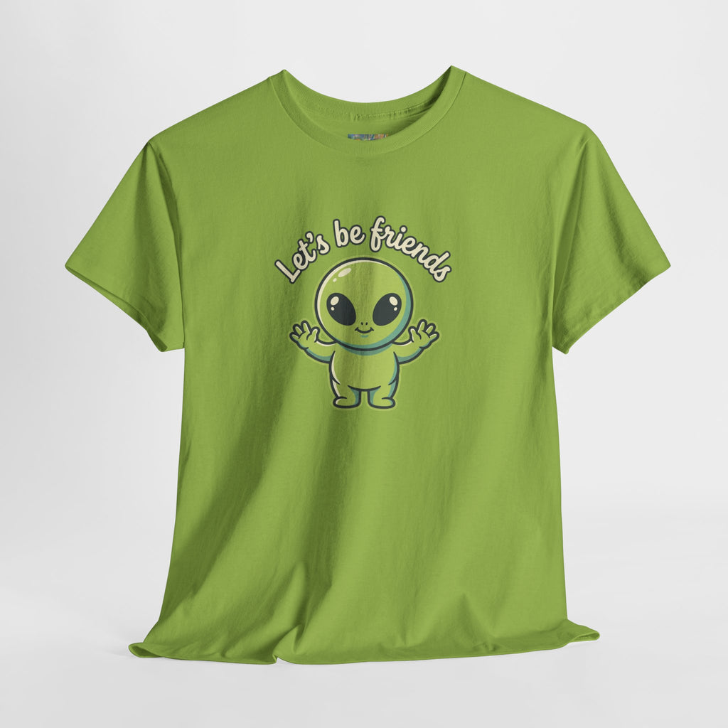 Let's Be Friends Alien T-Shirt — Cute Green Alien Graphic Tee