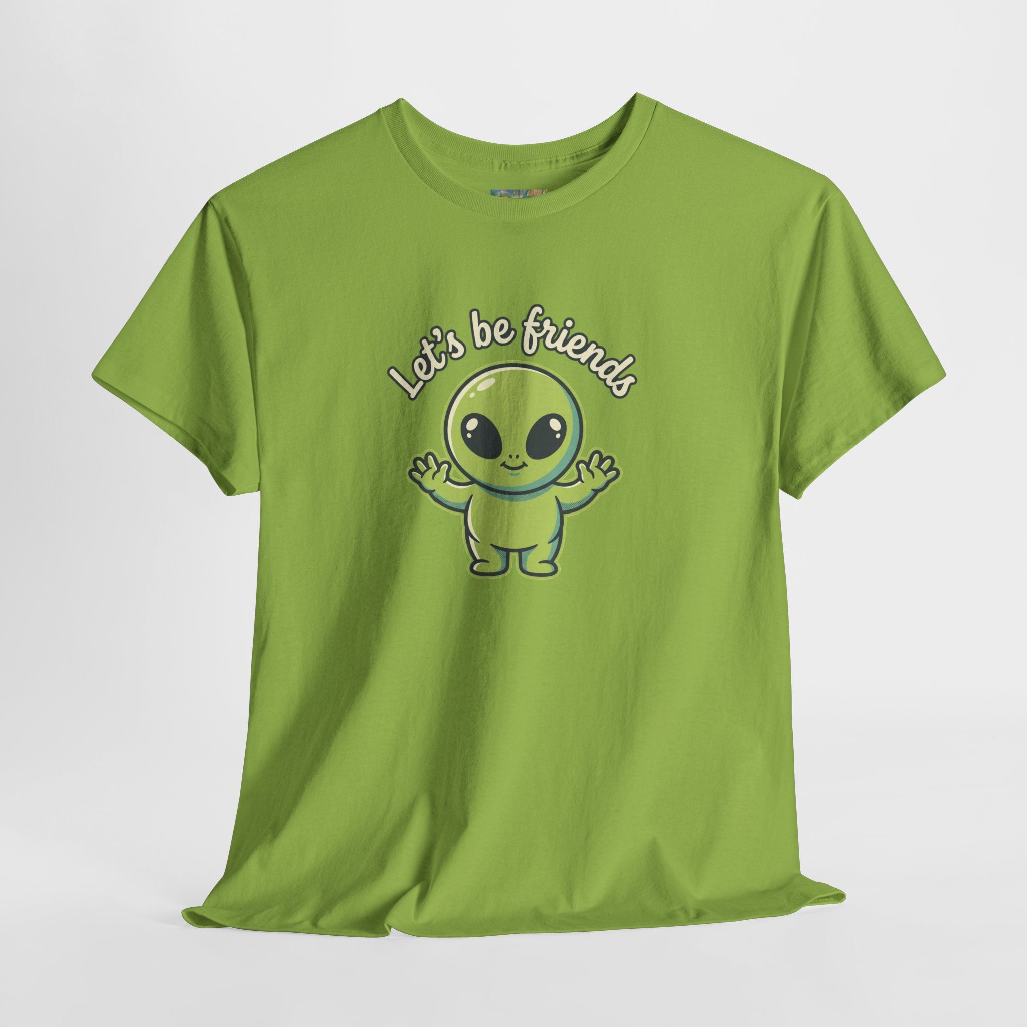 Let's Be Friends Alien T-Shirt — Cute Green Alien Graphic Tee