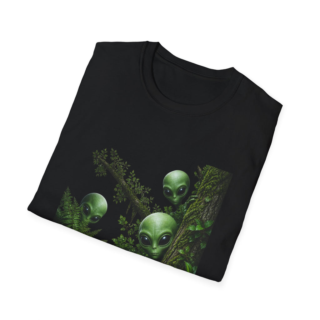 Alien Friends T‑Shirt — "You're Never Alone" Green Extraterrestrial Graphic Tee