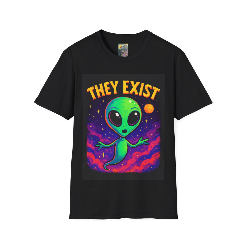 They Exist Alien T-Shirt — Cute Retro Space Graphic Tee