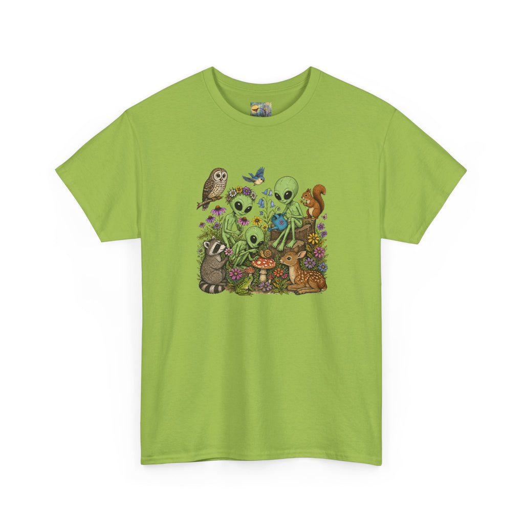 Alien Forest Friends T‑Shirt — Cute Alien & Woodland Animals Graphic Tee