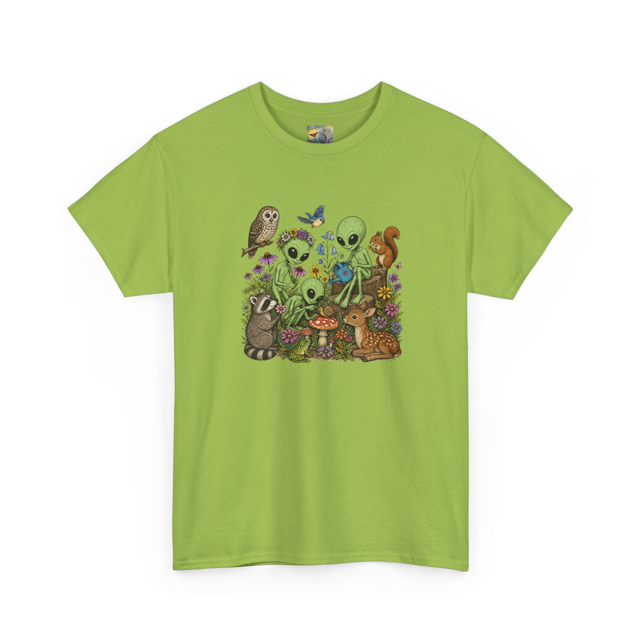 Alien Forest Friends T‑Shirt — Cute Alien & Woodland Animals Graphic Tee