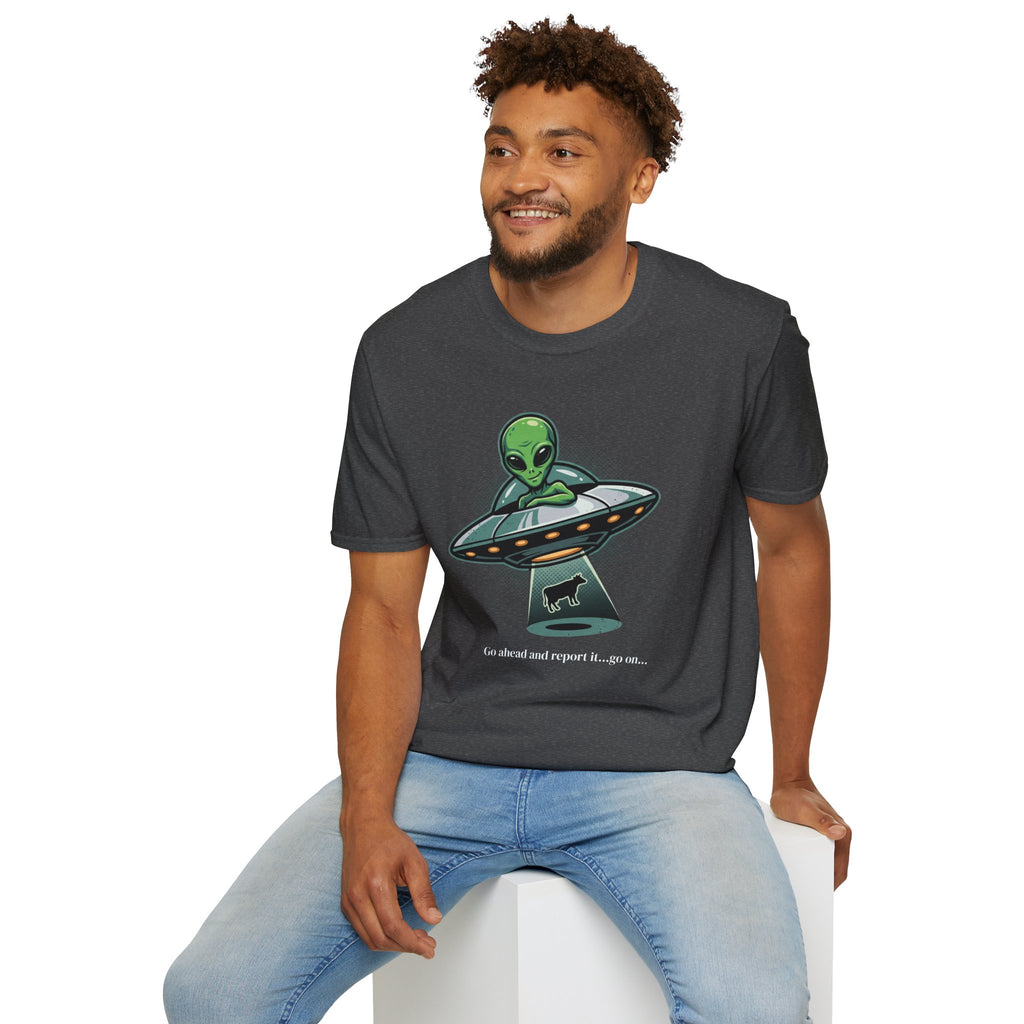 Alien UFO T-Shirt — Cute Green Alien Abduction Graphic Tee