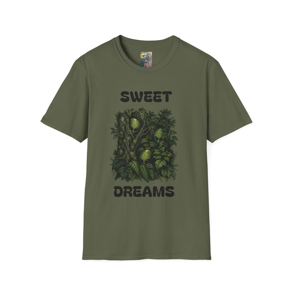 Sweet Dreams T-Shirt — Olive Alien Forest Graphic Tee