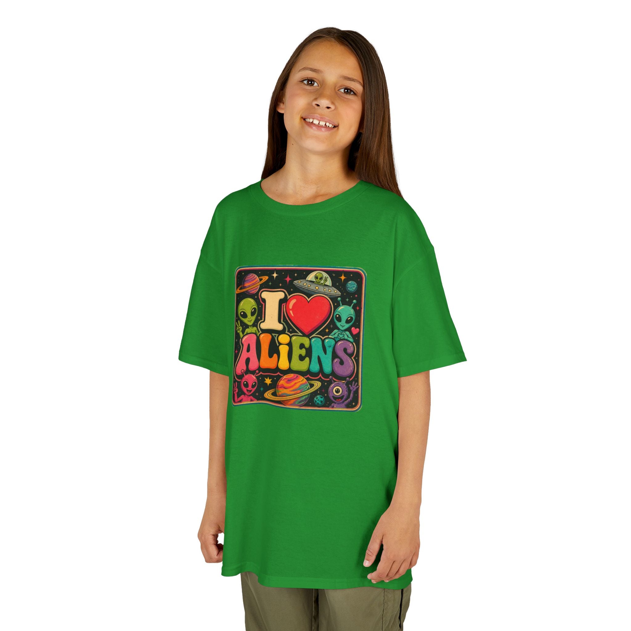 Kids "I  Aliens" Tee — Cute Neon Alien Graphic Shirt for Kids