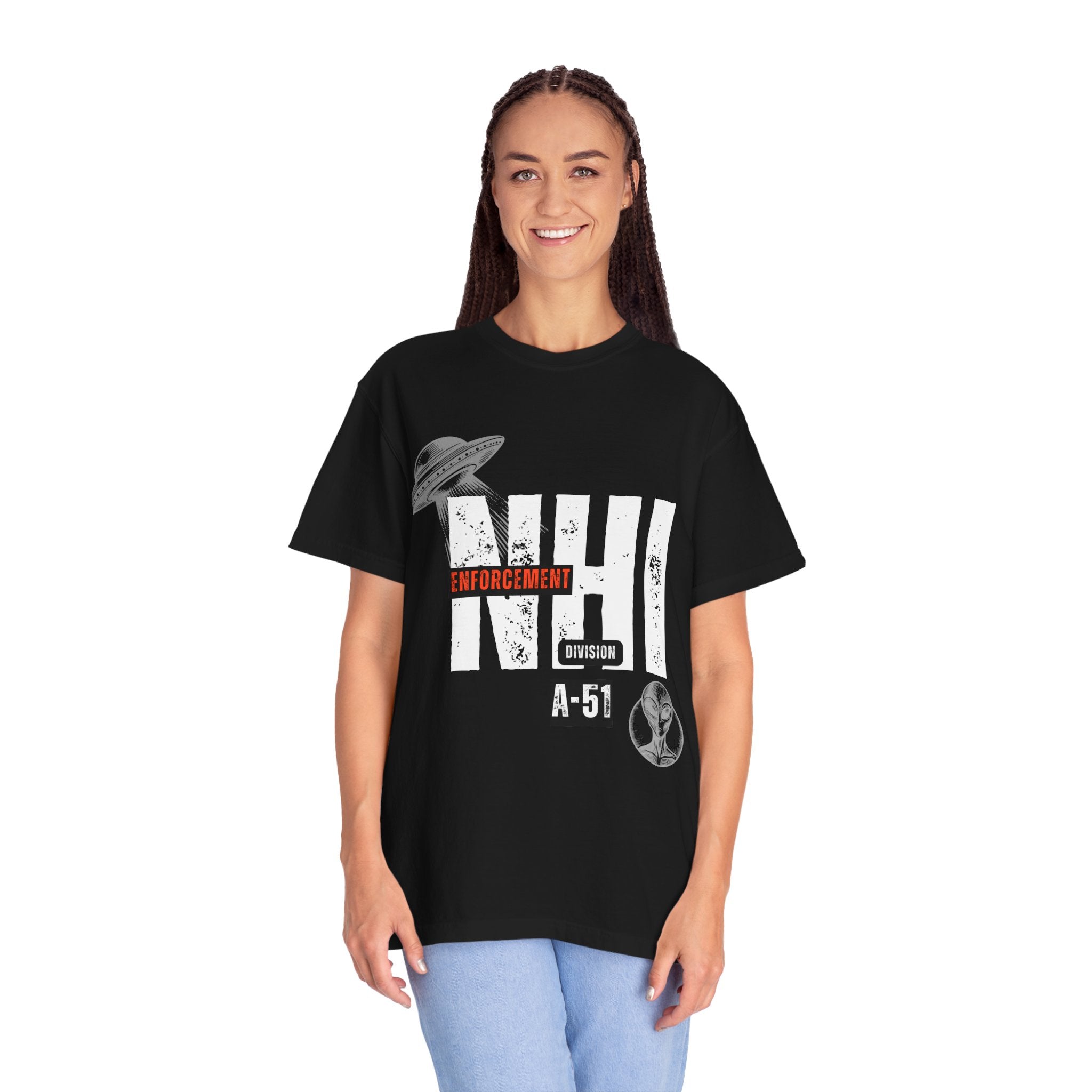 Non-Human Intelligence Alien Enforcement Division A-51 Graphic T-Shirt