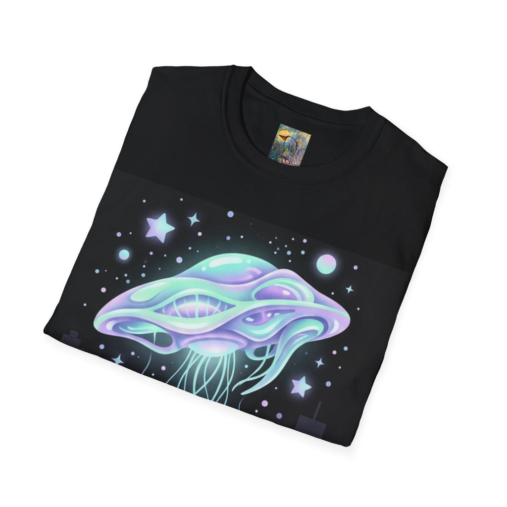 Dreamcore UfO Galactic Jellyfish T-Shirt — Neon Space Jellyfish Graphic Tee