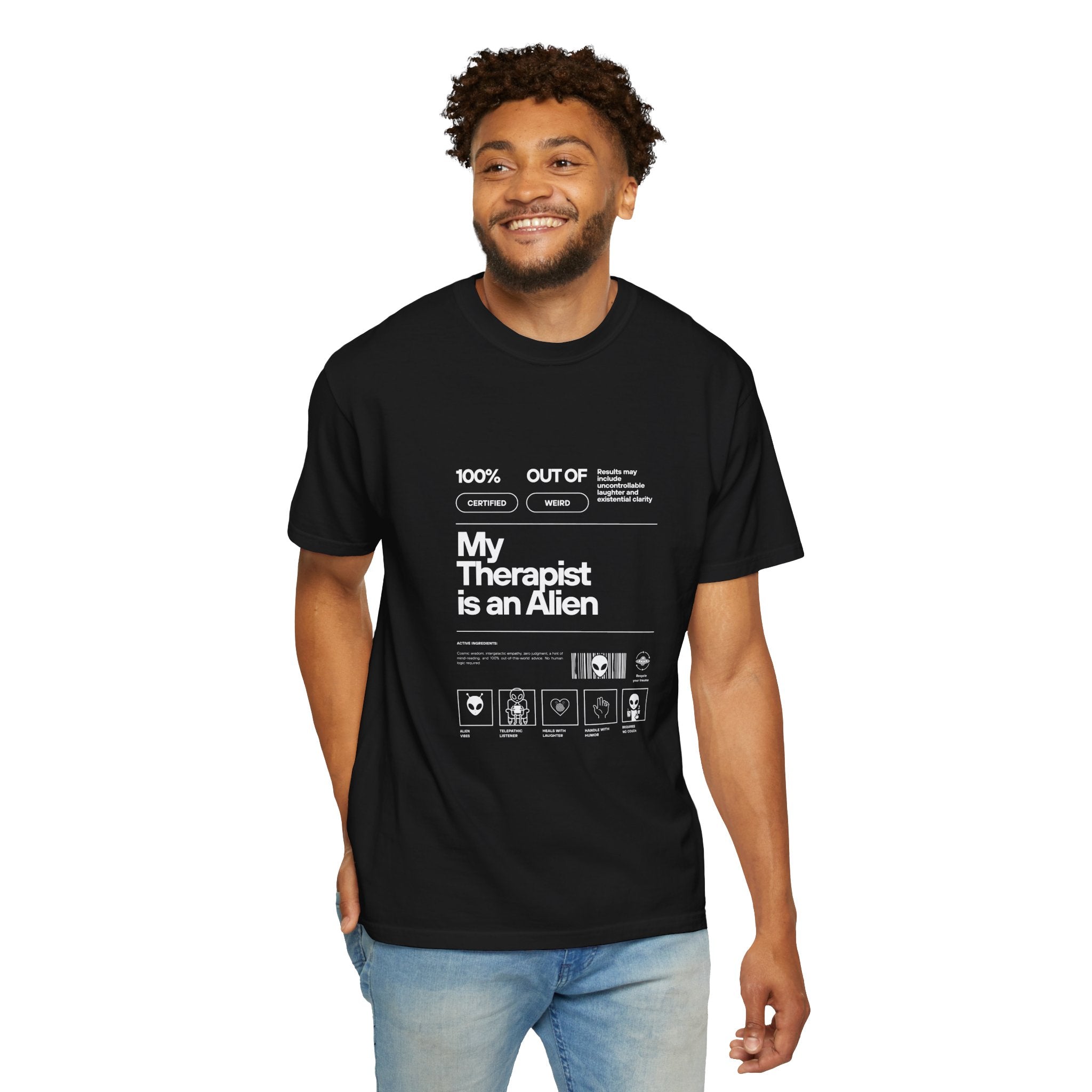 My Therapist Is an Alien Graphic T-Shirt – Funny Alien Therapy Tee