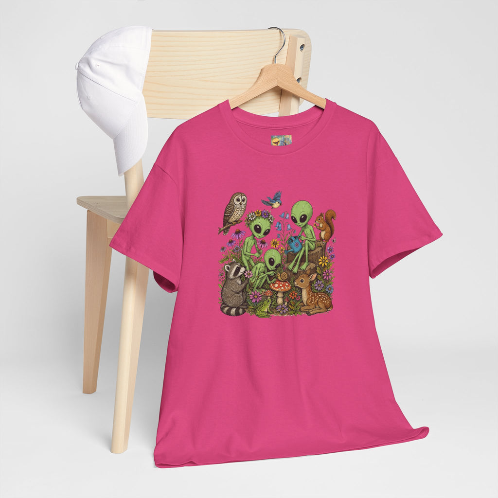 Alien Forest Friends T‑Shirt — Cute Alien & Woodland Animals Graphic Tee