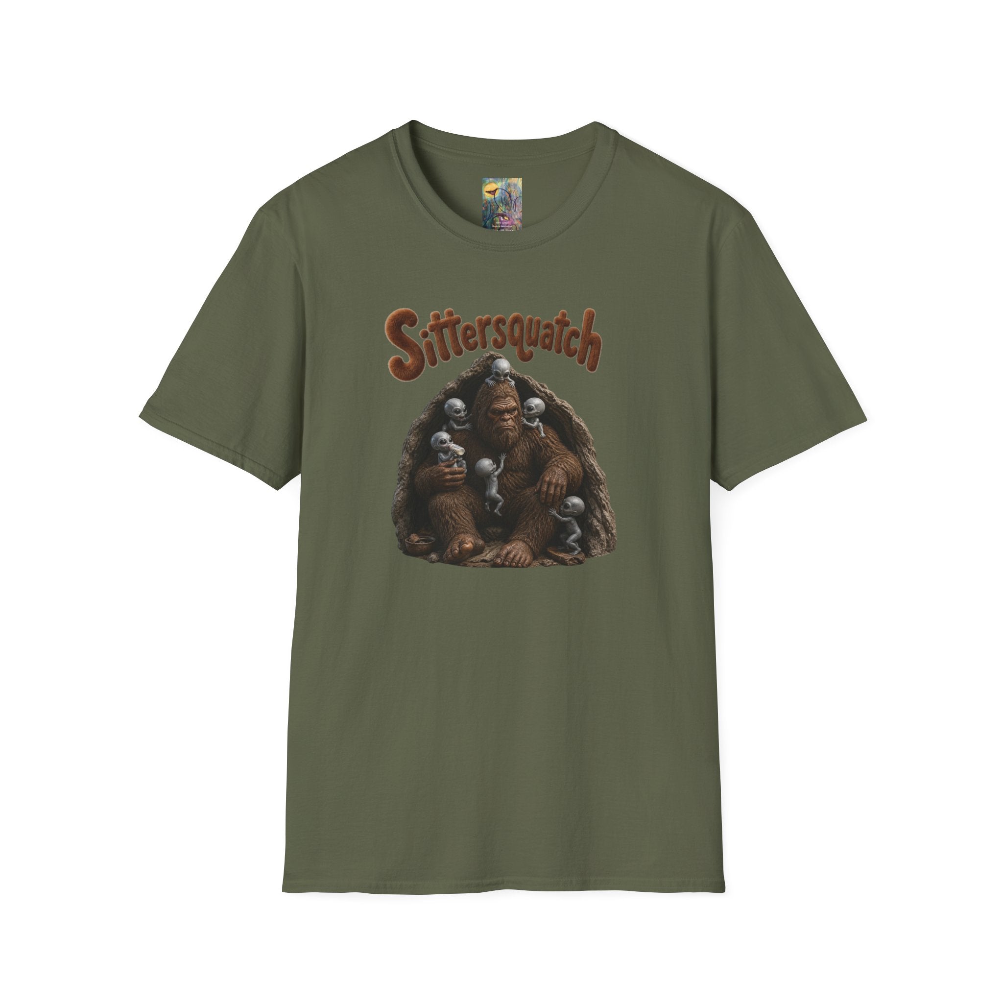 Sittersquatch T-Shirt — Retro Bigfoot Mom & Baby Graphic Tee