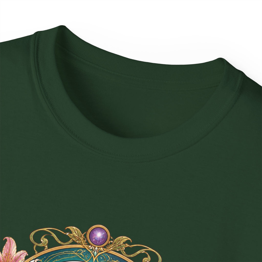 Alien Muse Floral T-Shirt — Vintage Art Nouveau Space Portrait Tee