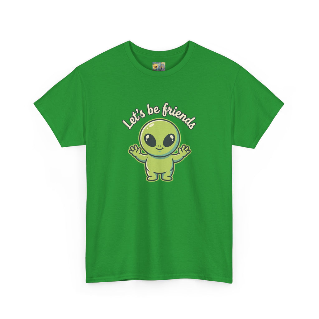 Let's Be Friends Alien T-Shirt — Cute Green Alien Graphic Tee