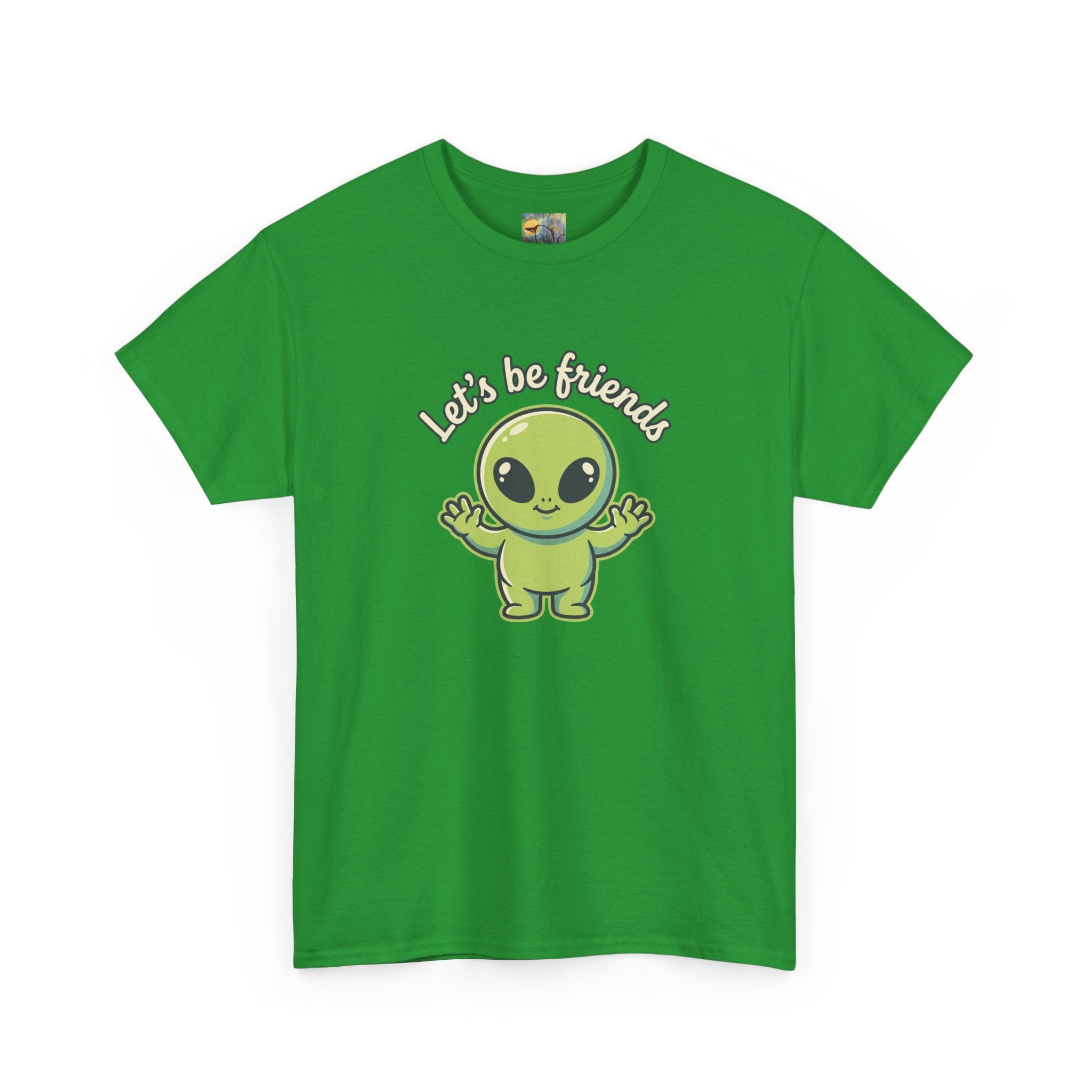 Let's Be Friends Alien T-Shirt — Cute Green Alien Graphic Tee