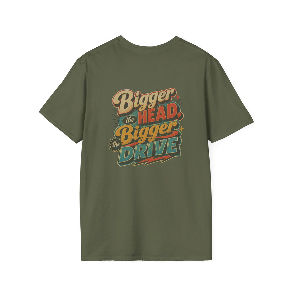 Alien Golfer T‑Shirt : The Bigger the Head, The Bigger the Drive"— Vintage Space Golf Graphic Tee