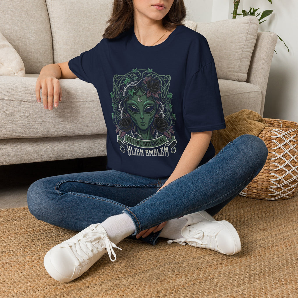 Alien Emblem T-Shirt — Green Mystic Alien Portrait Tee