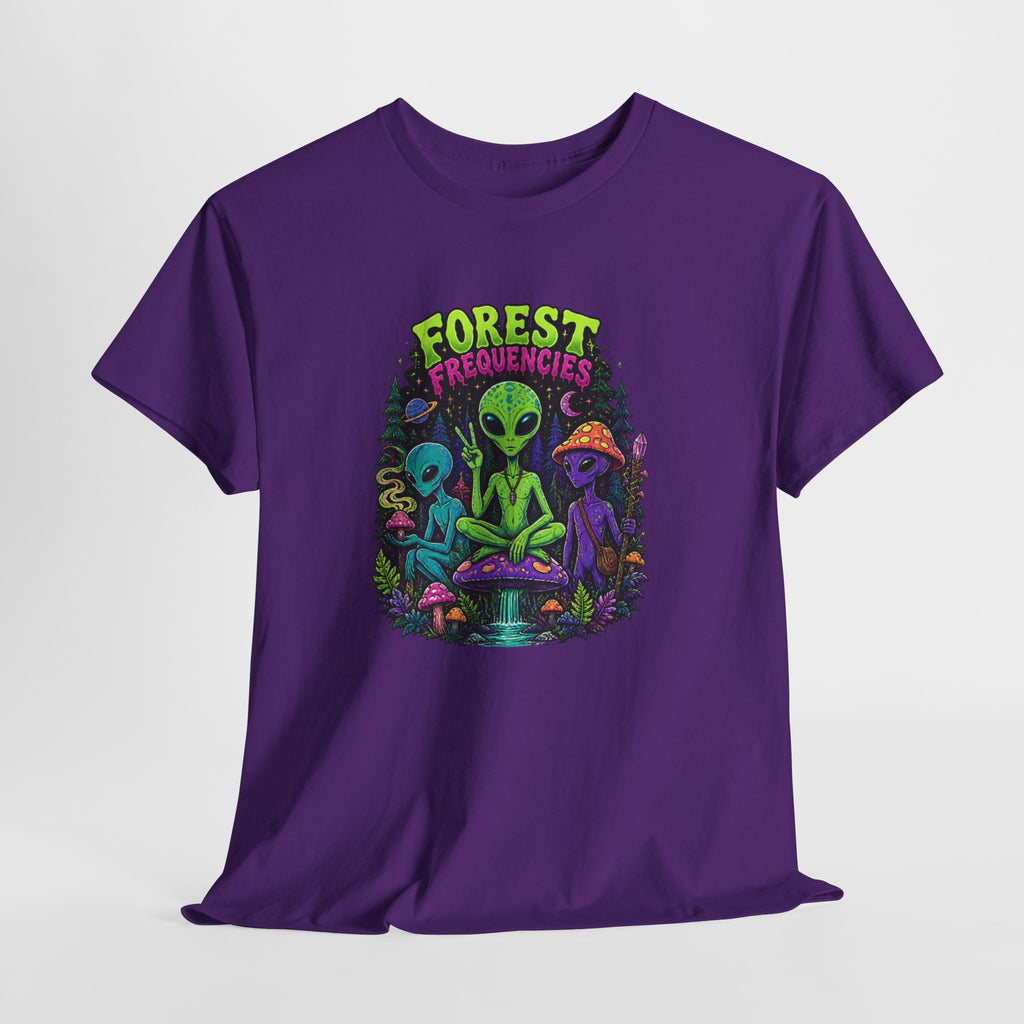 Forest Frequencies Alien T-Shirt — Psychedelic Mushroom Meditation Tee
