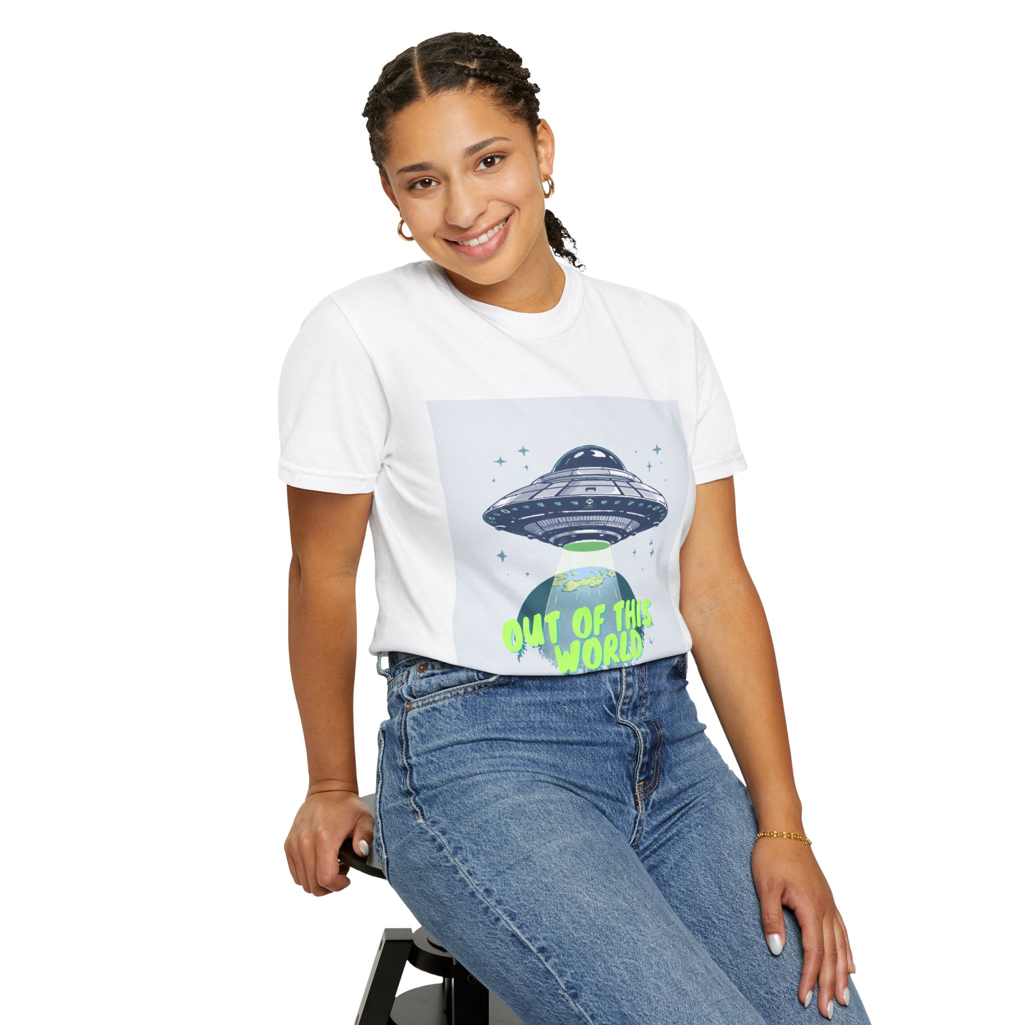 UFO Graphic T-Shirt — "Out of This World" Alien Spaceship Tee