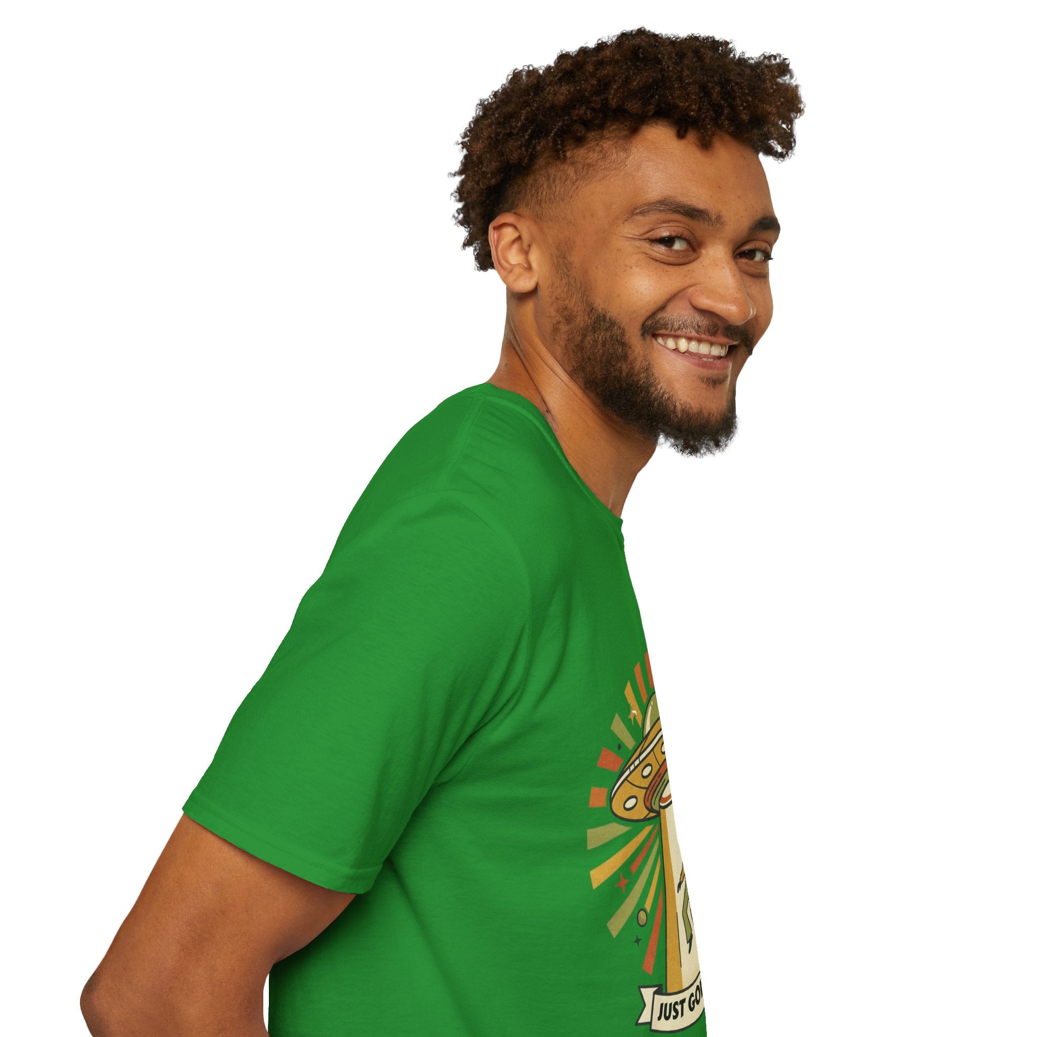 Alien Abduction T-Shirt — Retro UFO "Just Going With It" Graphic Tee